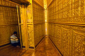 Yangon Myanmar. Botataung Paya. Gold leaf coated maze inside the pagoda. 